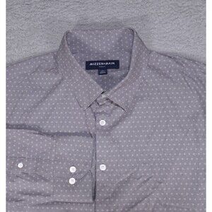 Mizzen+Main Leeward Shirt Mens Large Trim Fit Gray Button up Long Sleeve